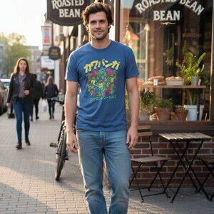 Hybrid Teenage Mutant Ninja Turtles Cowabunga Japanese Kanji T-Shirt Large Blue